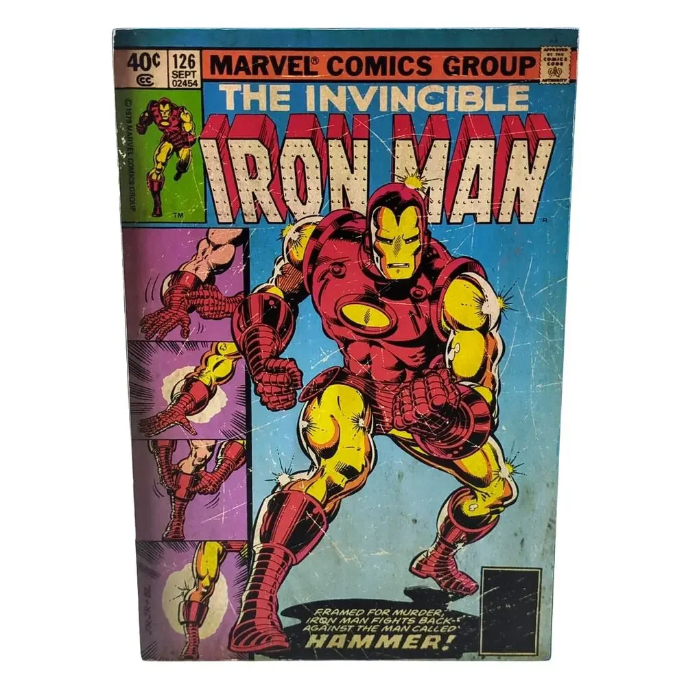 Marvel The Invincible Iron Man Comic Book Cover Wood Wooden Wall Art 10”x 7”